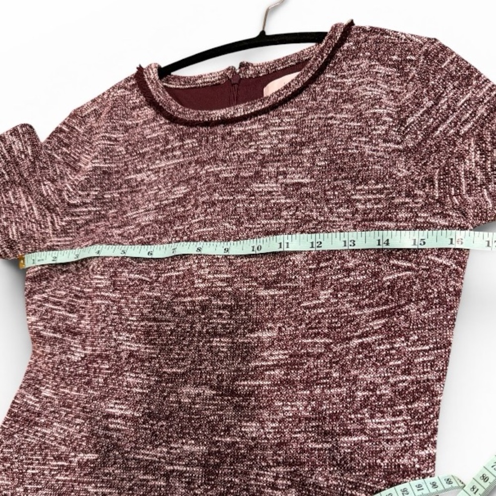 LOFT Burgundy Knit Mini Dress. Gently used - Picture 5 of 5